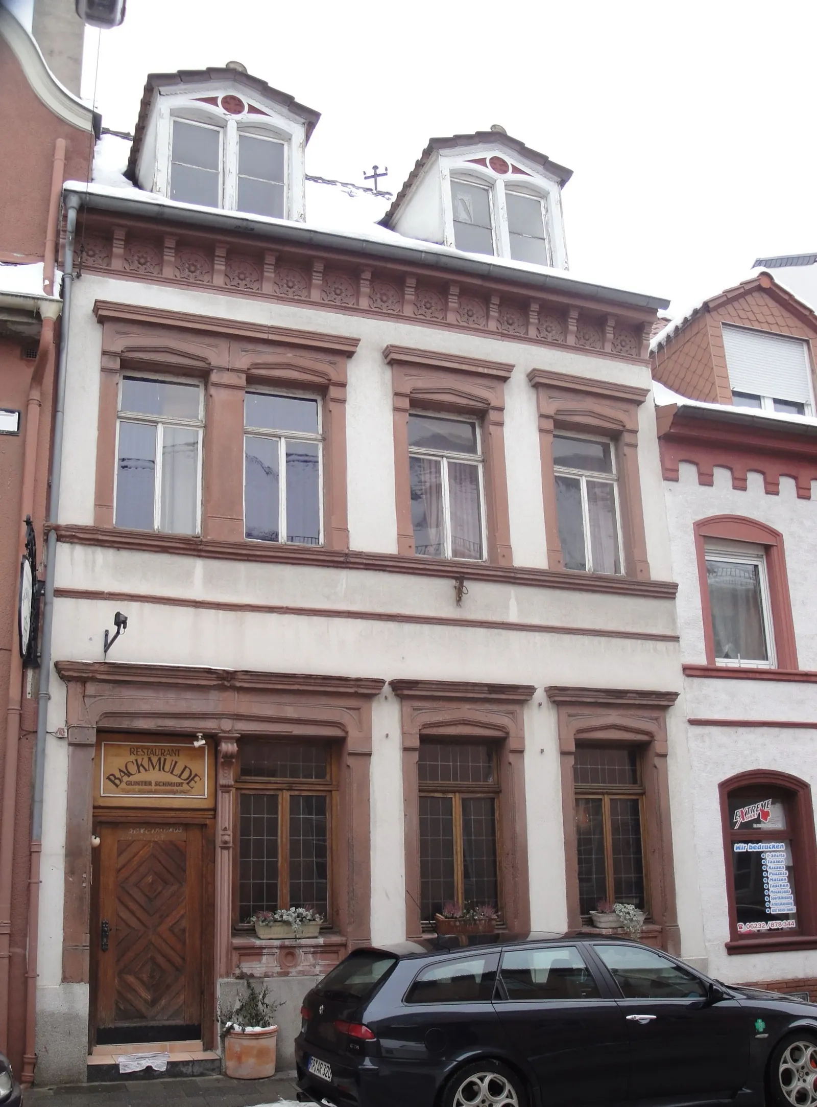 Historisches Gebäude in der Karmeliterstraße in Speyer, Standort der Backmulde